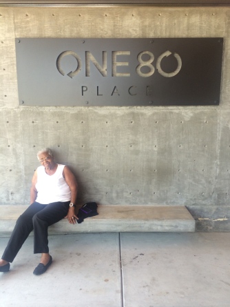 Resting in the shade at One80 Place, an incredible homeless shelter in Charleston, SC